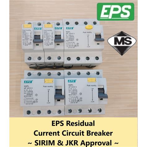 Eps 40amp 63amp 100amp 2pole 4pole Elcb Rccb 100ma 300ma Residual Current Circuit