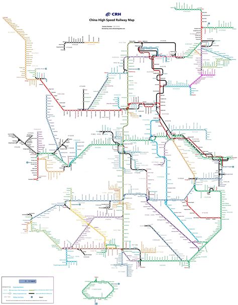 China Bullet Train Network Map - 2017 China CRH Train Route Map