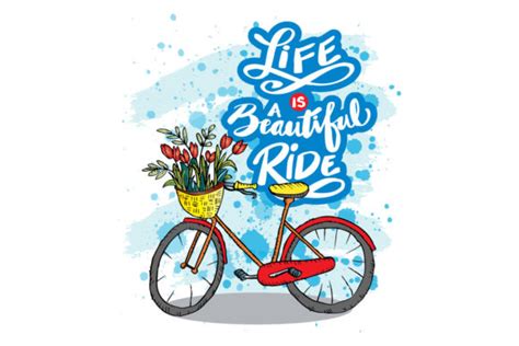 Life Is A Beautiful Ride Hand Lettering Graphic By Han Dhini · Creative Fabrica