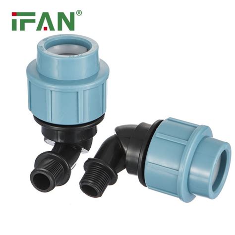 China PP Compression Male Thread Elbow Fitting Pembekal Pengilang