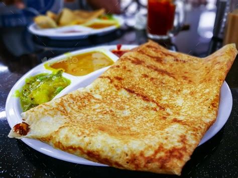 Thosai Popular Indian Food In Malaysia For Breakfast Served With