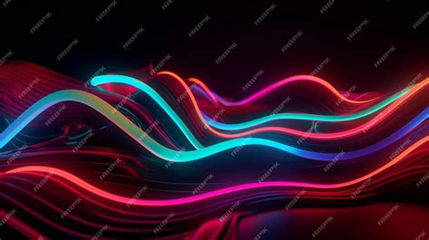 Premium AI Image | Neon lights on a black background