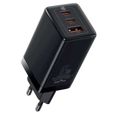 BASEUS GaN3 Pro Fast Charger 65W With Type C USB A CCGAN65E3