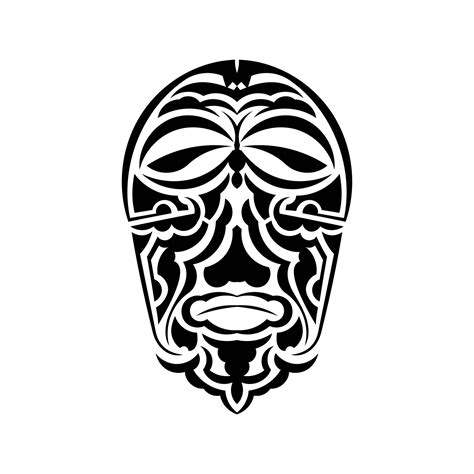 Tribal African Mask Vektor Icon Black Vektor Icon Isoliert Auf Wei Em