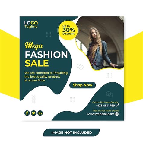 Premium Vector Mega Fashion Sale Social Media Post Template