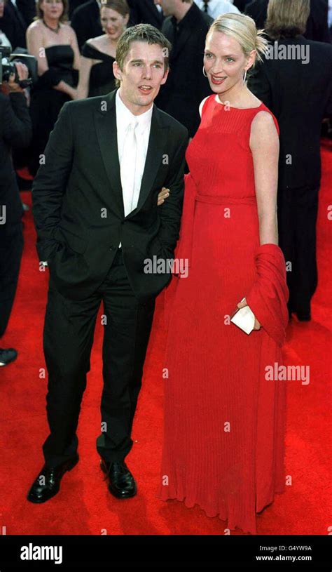 American Actress Uma Thurman With Her Partner American Actor Ethan