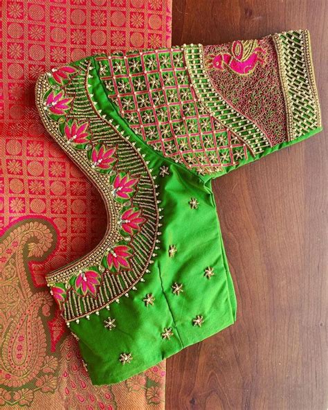 Pin By ALMEENAPRABHU On Embroidery N Aari Work Blouse Work Designs