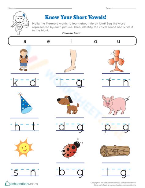 Know Your Short Vowels Worksheet