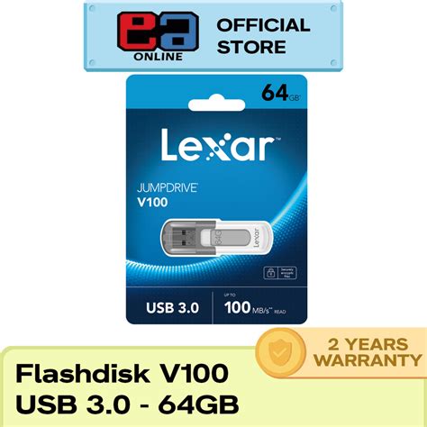 Lexar Flashdisk JumpDrive V100 USB 3 0 Flash Drive 64GB Lazada