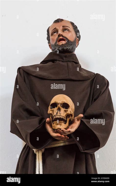 Ciudad Juarez Chihuahua Mexico St Francis Of Assisi Holding A Skull Mission Of Our Lady Of