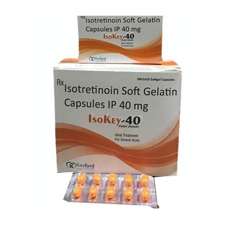 Isokey Finished Product 40mg Isotretinoin Soft Gelatin Capsules