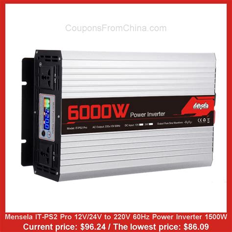 Mensela It Ps2 Pro 12v 24v To 220v 60hz Power Inverter 1500w For 96 24