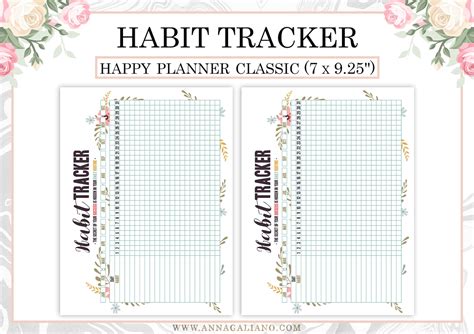 Happy Planner Habit Tracker Printable