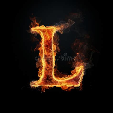 Fire Letter L Burning Flame Light Stock Illustrations 20 Fire Letter