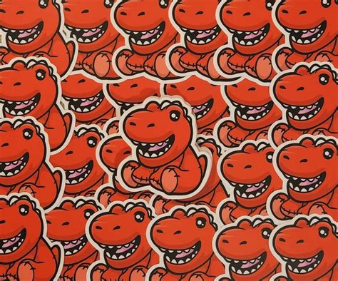 Prehistoric Cute T-rex Sticker - Etsy