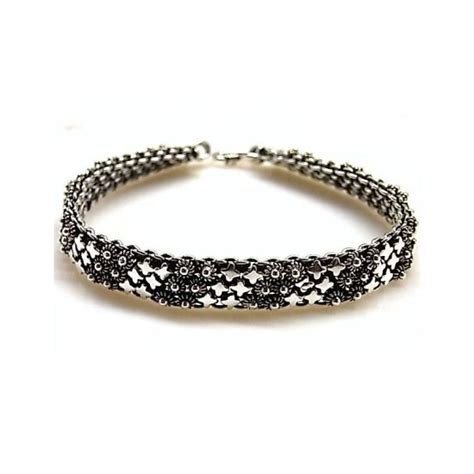 Pulsera De Plata Vieja Pulseras Mujer Regalos Madre Realizada En