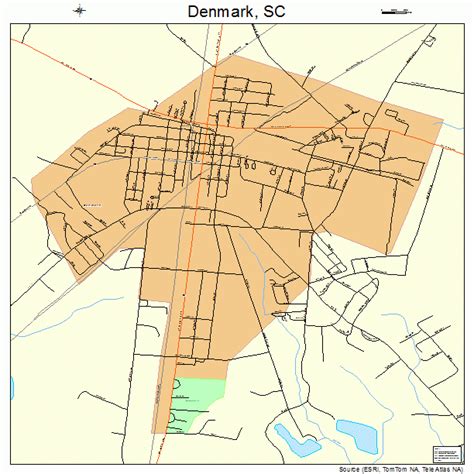 Denmark South Carolina Street Map 4519105