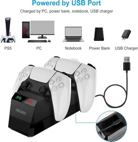 Ps5 Controller Charger Docking Station Made For Playstation 5 Console Dualsense Ps5 Controllers