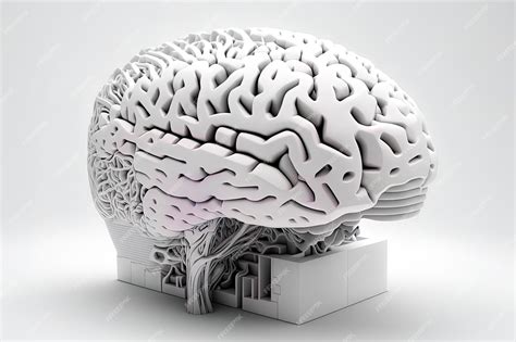 premium photo post brain techdigital brain white background aigenerated