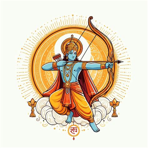 Feliz festival de ram navami de la india señor rama con diseño de