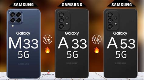 Samsung Galaxy M33 Vs Galaxy A33 Vs Galaxy A53 Camera Body Antutu Benchmark Comparison