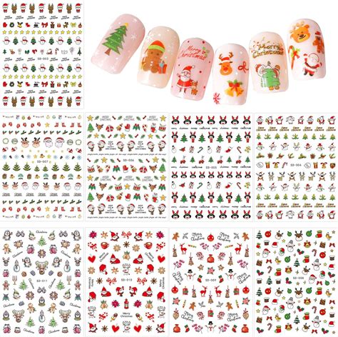 Bl Tter Nagelsticker Weihnachten Nagelsticker Selbstklebend Set