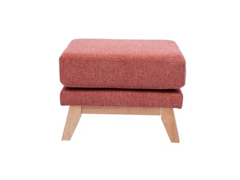 Pouf repose pieds déhoussable scandinave en tissu effet velours texturé