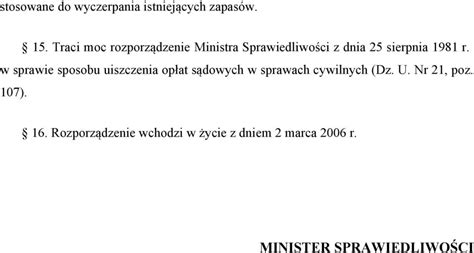 Rozporz Dzenie Ministra Sprawiedliwo Ci Z Dnia Stycznia R W