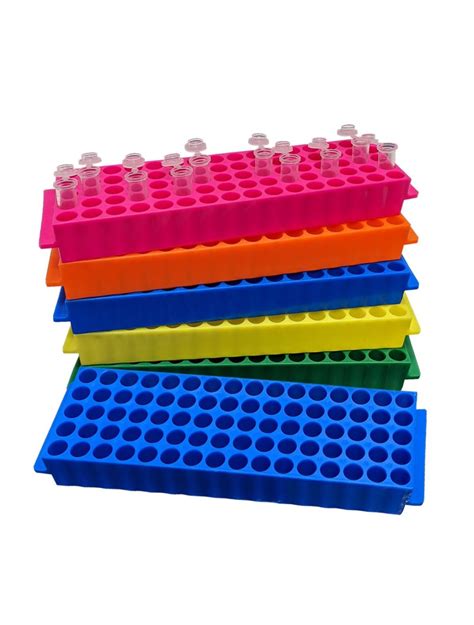 80 Well Microcentrifuge Tube Rack Assorted Colors R B G Y O 1