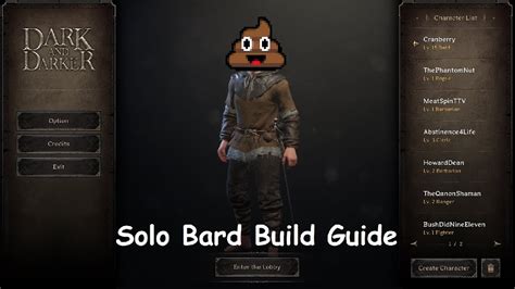 Dark And Darker Solo Bard Guide Warning Solo Bard Is Bad Do Not Do