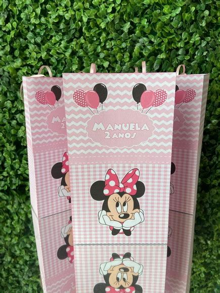 Sacolinha Personalizada Minnie Rosa Elo Produtos Especiais