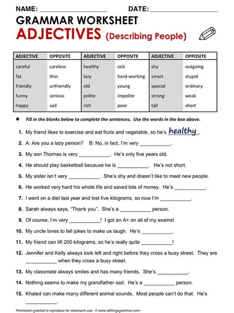 Grammar Year 2 Worksheets