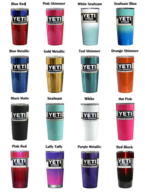 Custom Powder Coated Yeti 20 Ounce 20oz 20 Oz Stainless