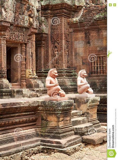 Tempel Banteay Srei In Angkor Stock Image Image Of Ancient Hinduism