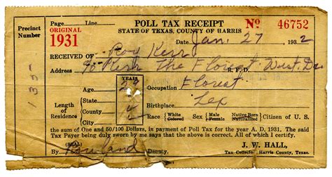 Poll Tax Receipts Provide Peek Into Texas Electoral History Houston Chronicle