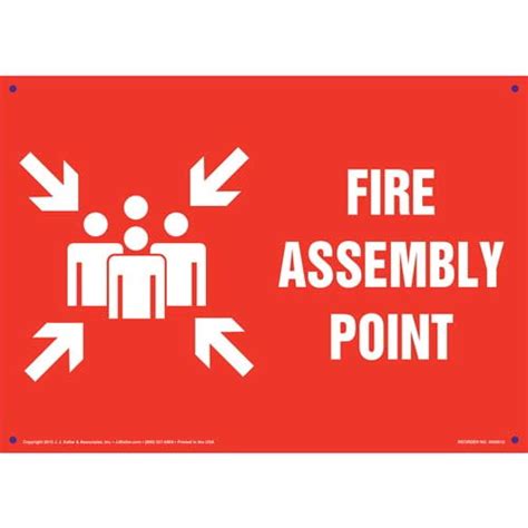 Fire Assembly Point Sign - Red, with Icon