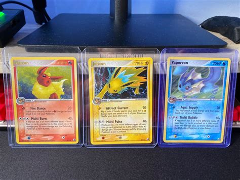 Flareon / Jolteon/ Vaporeon (Ex Unseen Force) Pokemon cards Eevee set ...