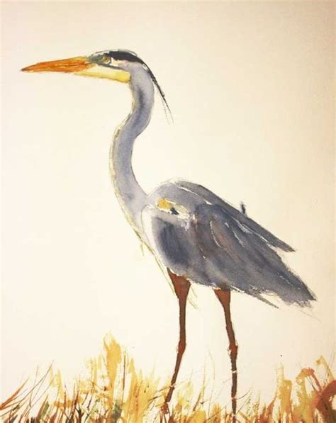 a simple life afloat: Great Blue Heron Painting