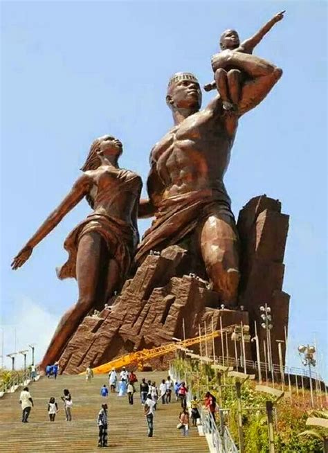 The African Renaissance Monument in Dakar, Senegal. It's made of bronze ...