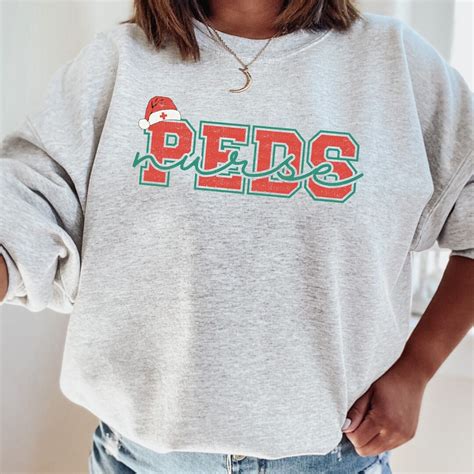 Peds Christmas Nurse Varsity Png Pediatric Nurse Retro Xmas