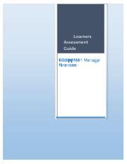 BSBFIM601 Assessment 1 Docx Learners Assessment Guide RTO No 21595