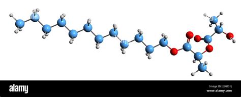 3D imagen de la fórmula esquelética lauril lactato estructura química