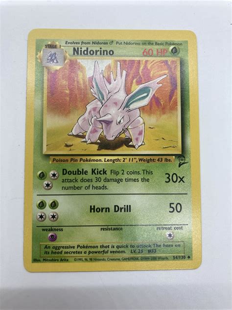 Toys And Hobbies Nidorino Base 2 Set 54130 Nm Uncommon Pokemon Card