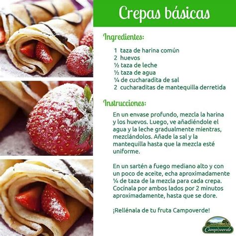 Crepas Recetas De Comida Receta Para Crepas Recetas Deliciosas