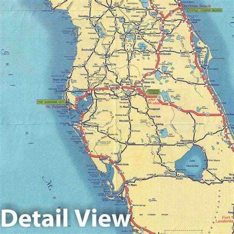 Historic Map : American Automobile Association Pictorial Road Map of F
