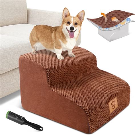 Kphico Pet Stairs,2-Step High Density Foam Dog Stairs for Small Meduim ...