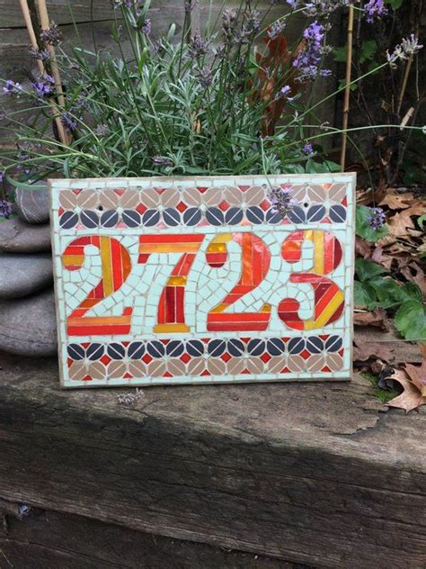 Mosaic House Number Made To Order Address Plaque Template 8 Etsy