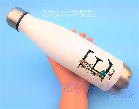 PERSONALIZED Custom Name Water Bottle With Initial Gift for Friend - Etsy