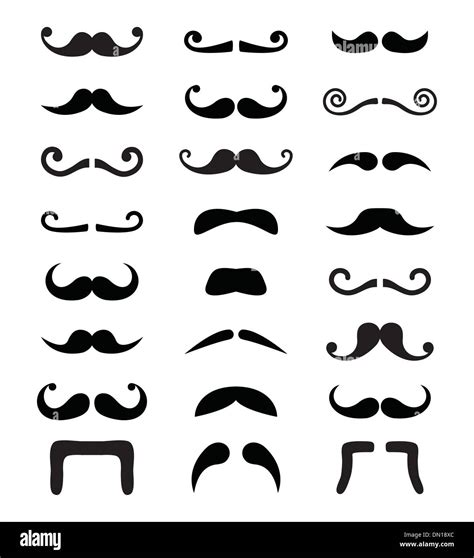 Moustache Icons Isolated Set Stock Vector Image Art Alamy