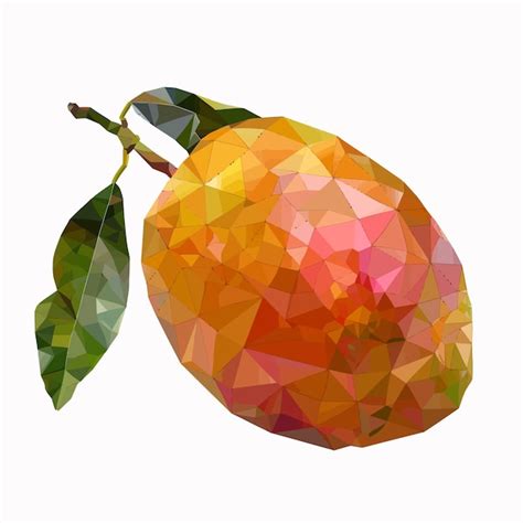 Premium Vector An Orange With A Green Leaf On It